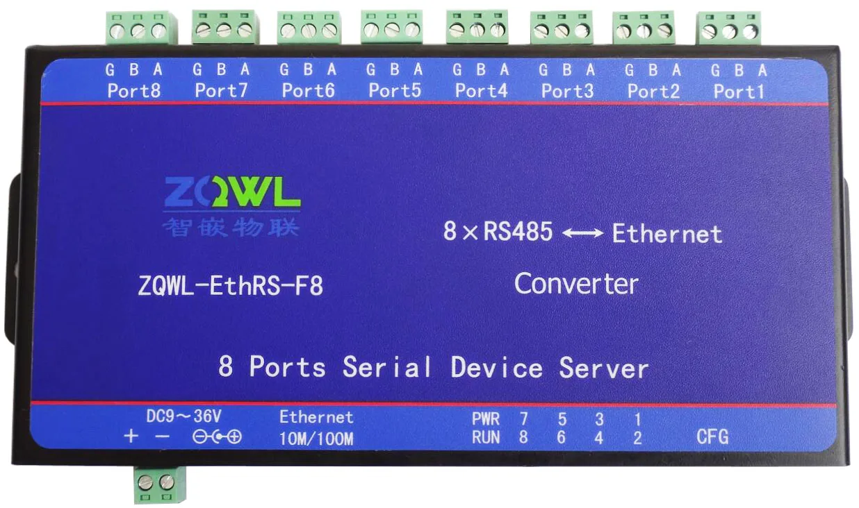 8-Way RS485 Serial Port Server/Serial Port to Network/with Isolation/Modbus TCP to RTU