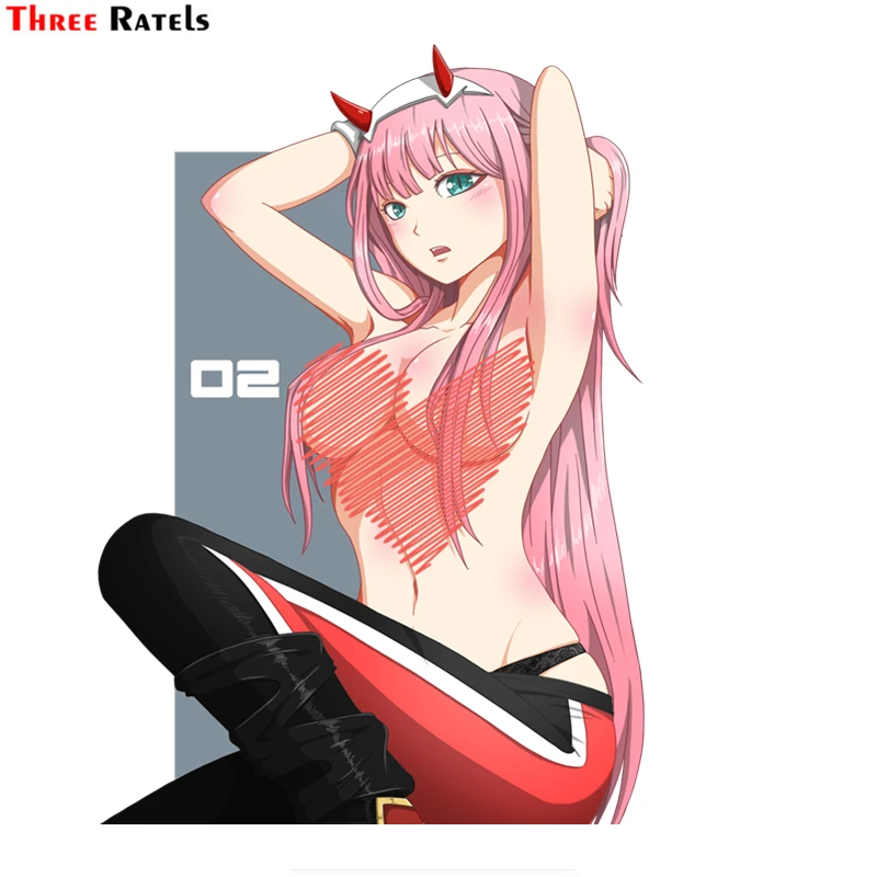 Three Ratels FC175 Zero Two 02 Anime DARLING In The FRANXX Stickers For Motorcycle Luggage Laptop Refrigerator Skateboard Bike