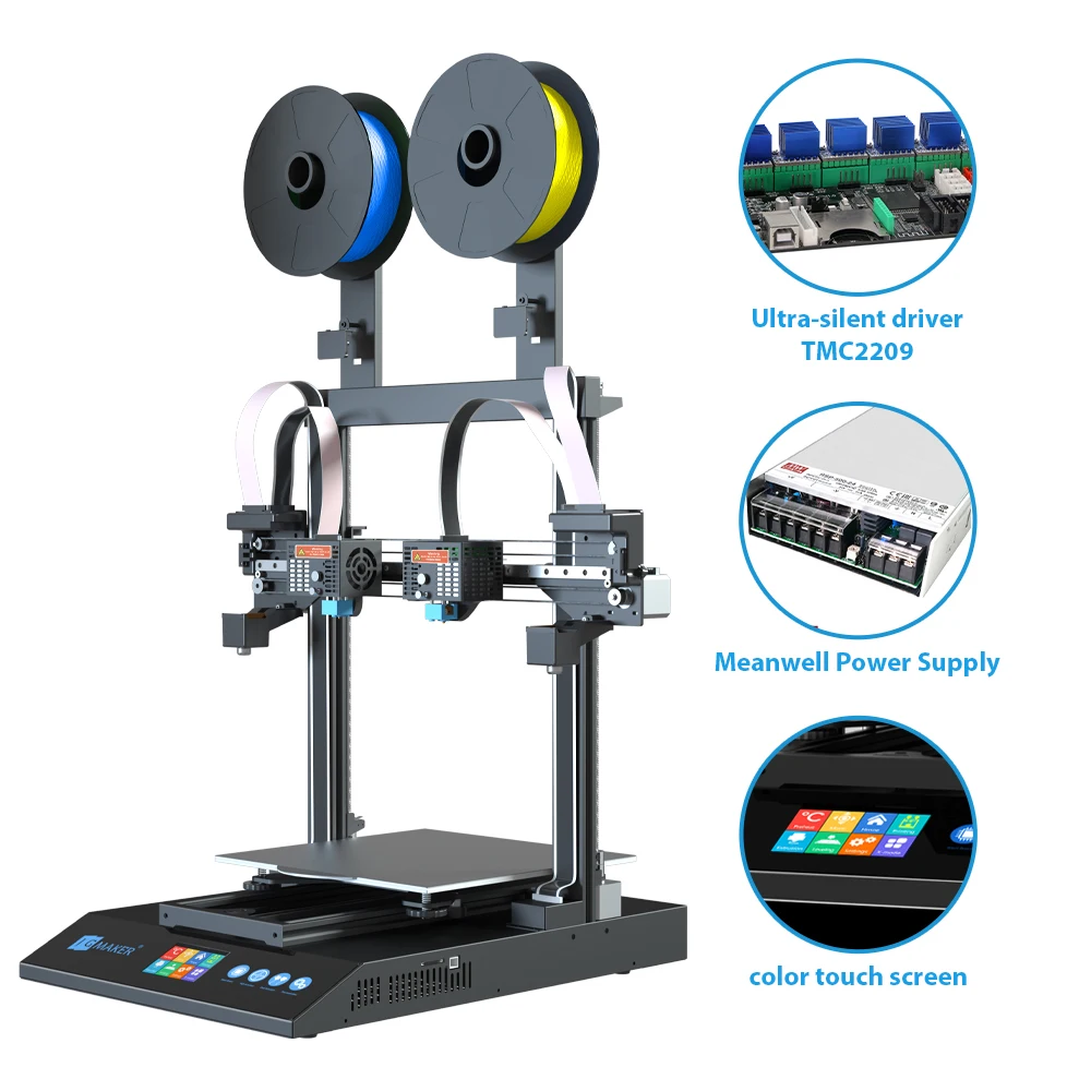 Imagem -06 - Jgmaker-artista d Pro Auto Nivelamento Impressora 3d Dual Independent Extrusora Drive Direto Meanwell Fonte de Alimentação Interruptor Óptico