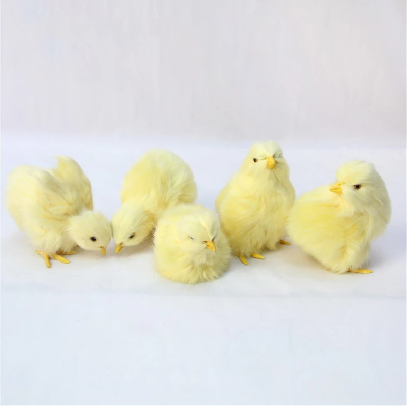 Simulation Lovely Chick Plush Toy Realistic Furry Animal Doll Children Cognition Chicken Model Figurine Chicken Easter Gift Kids