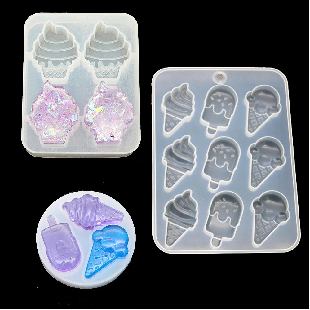 

Ice Cream Popsicle Silicone Mold Kawaii Food chocolate Cabochon DIY Supplies Sweet Resin Craft UV Resin Mold decoration craft