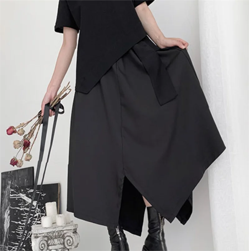 Ladies Half Skirt Summer New Dark Irregular Design Loose Pleated Skirt Youth Fashion Trend Casual Versatile Half Skirt