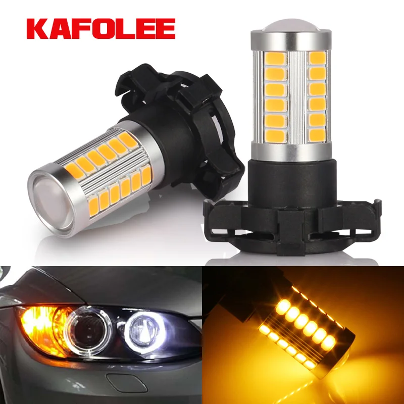 2PC Amber Yellow Error Free PY24W 5200s LED Bulbs Turn Signal for BMW E90/E92 3 F10/F07 5 Series E83/F25 X 3 E70 X5 E71 X6 Z4 GT