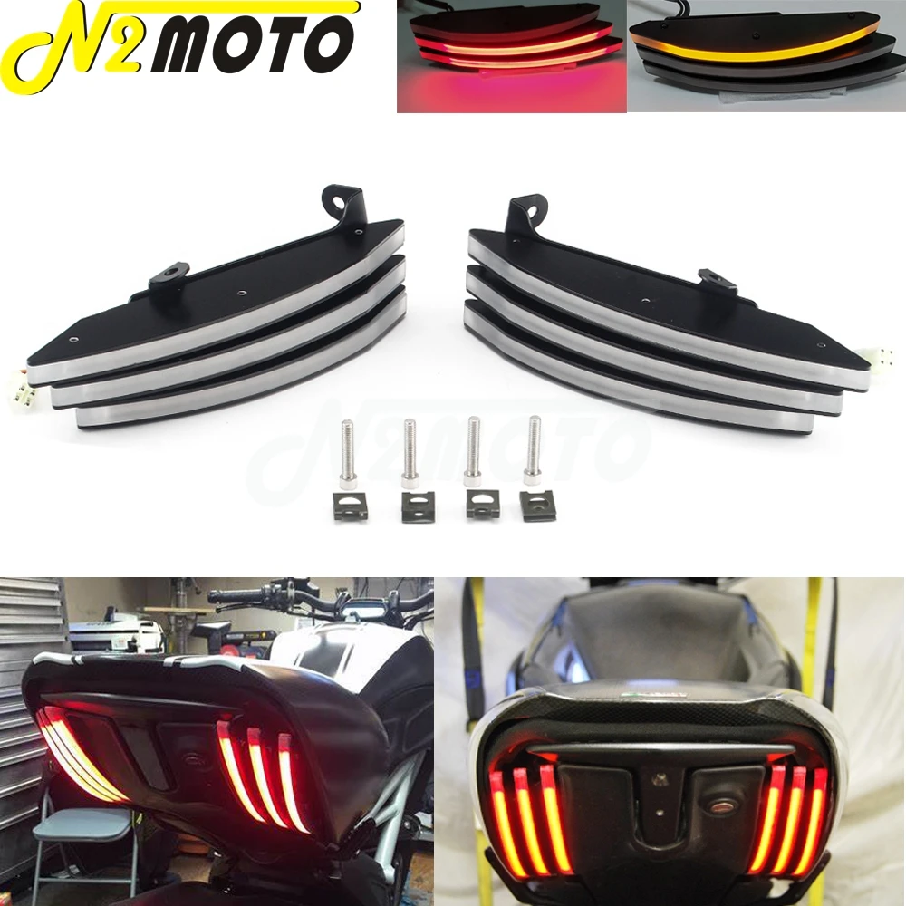 

For Ducati Diavel Carbon Dark 959 Panigale Corse Motorcycle LED Integrated Turn Signals Tail Brake Stop Indicator Running Lights