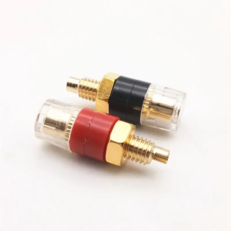 

1Pair 4mm Banana Plug Copper Gold-Plated Crystal Binding Post socket Connector for Audio Speaker Amplifier Terminals Connector