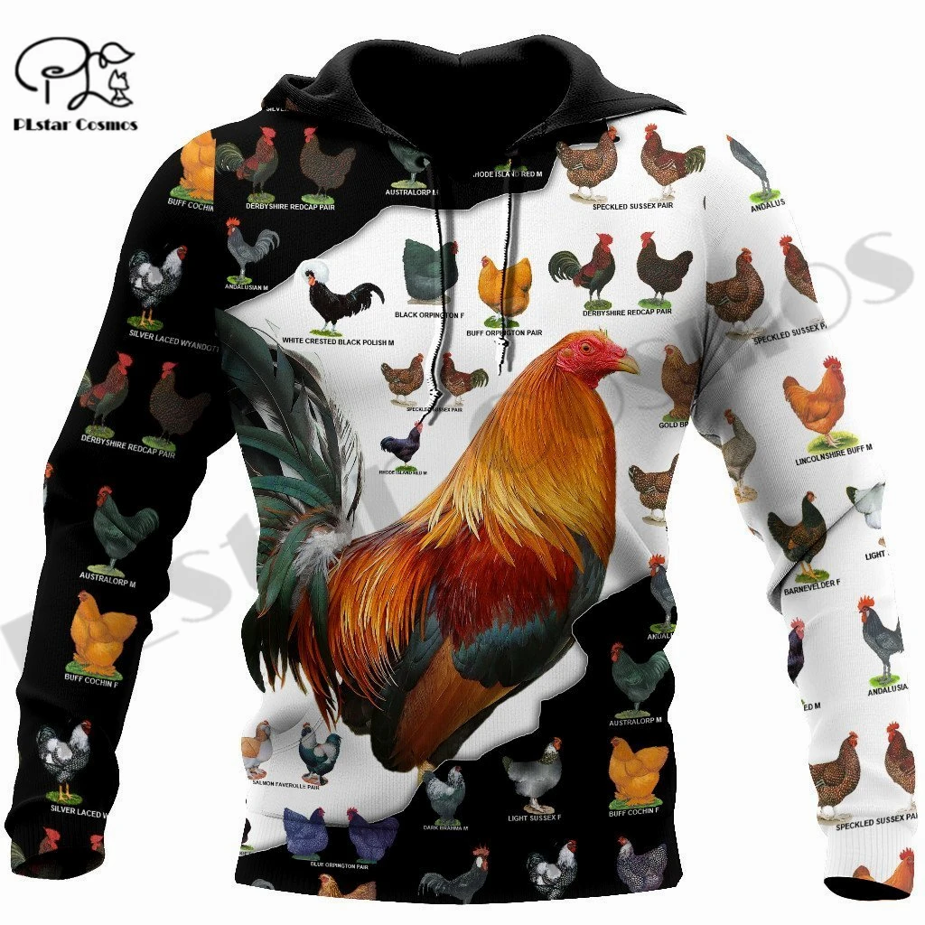 PLstar Cosmos 3Dprinted Newest Rooster Animal Art Harajuku Streetwear Pullover Unique Unisex Funny Hoodies/Sweatshirt/Zip Q-1