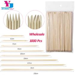 Wholesale 1000 Pcs Orange Wood Stick Cuticle Pusher For Manicure Pedicure Dead Skin Remove Gel Nail Polish DIY Salon Design Tool