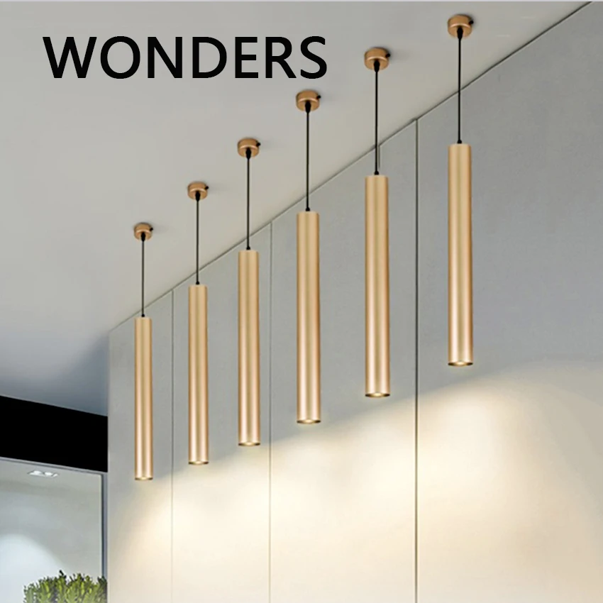 

LED Pendant Lamp Nordic Single Head Tube Pendant Lights Loft Hotel Chandeliers Indoor Bedroom Bedside Home Decors Lamps Lustre