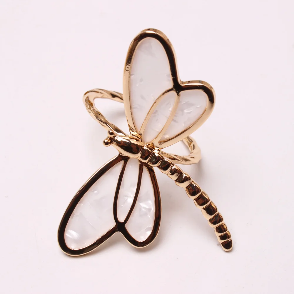 

6PCS Table Accessories Special Lovable Metal Napkin Rings for Weddings Party Decoration Napkin Holder Insect Shell Napkin Ring