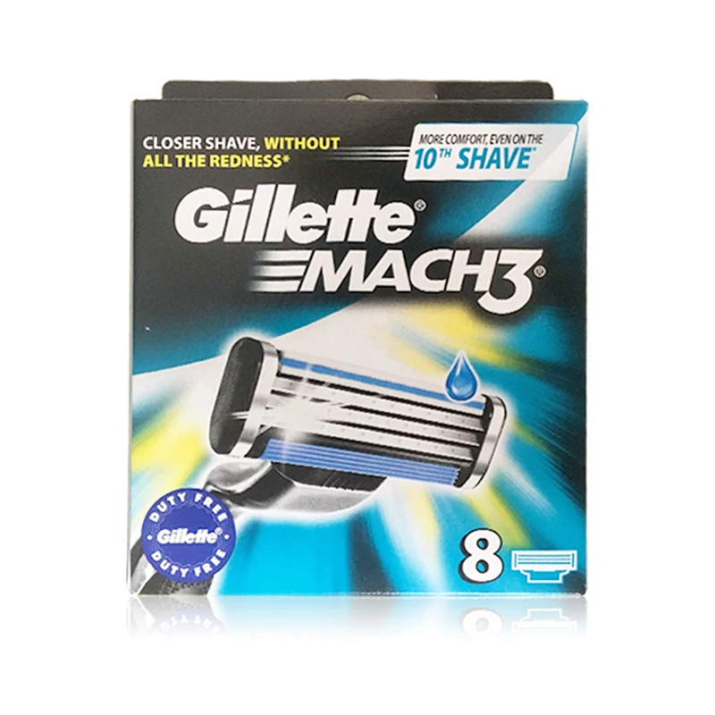 Gillette Mach 3 Pisau Cukur Cukur untuk Pria Perawatan Wajah Pisau Cukur Manual Pisau Cukur Lurus 8 Isi Ulang