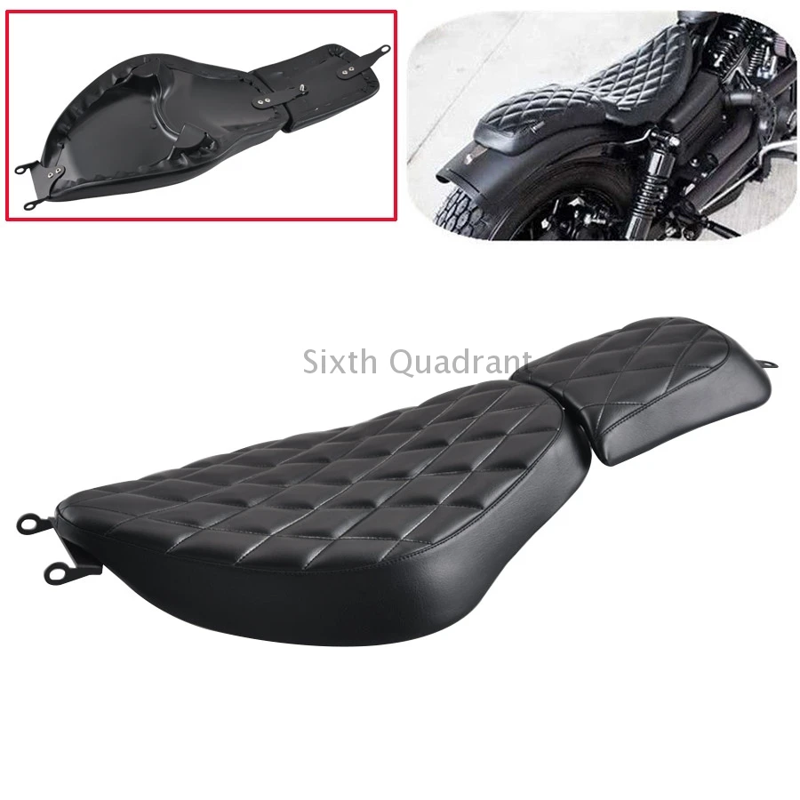 Motorcycle Black Two-Up Front Rear Driver Passenger Seat For Harley Sportster XL 883 1200 Iron 883 Models 2021 New