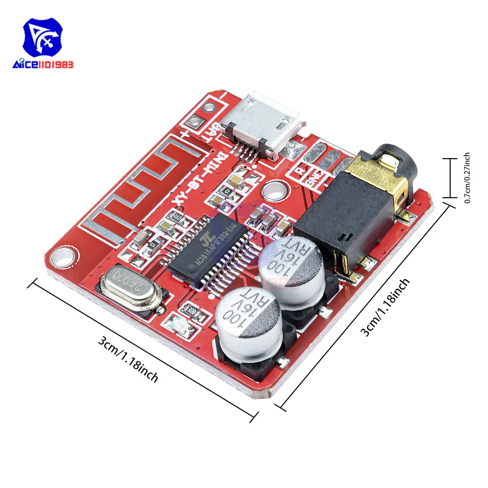 diymore Mini Bluetooth 4.1/ 5.0 MP3 Verlustfreier Decoder Verstärkermodul Micro USB 3.5mm Audioausgang Verstärkerplatine für Auto – Detail 5