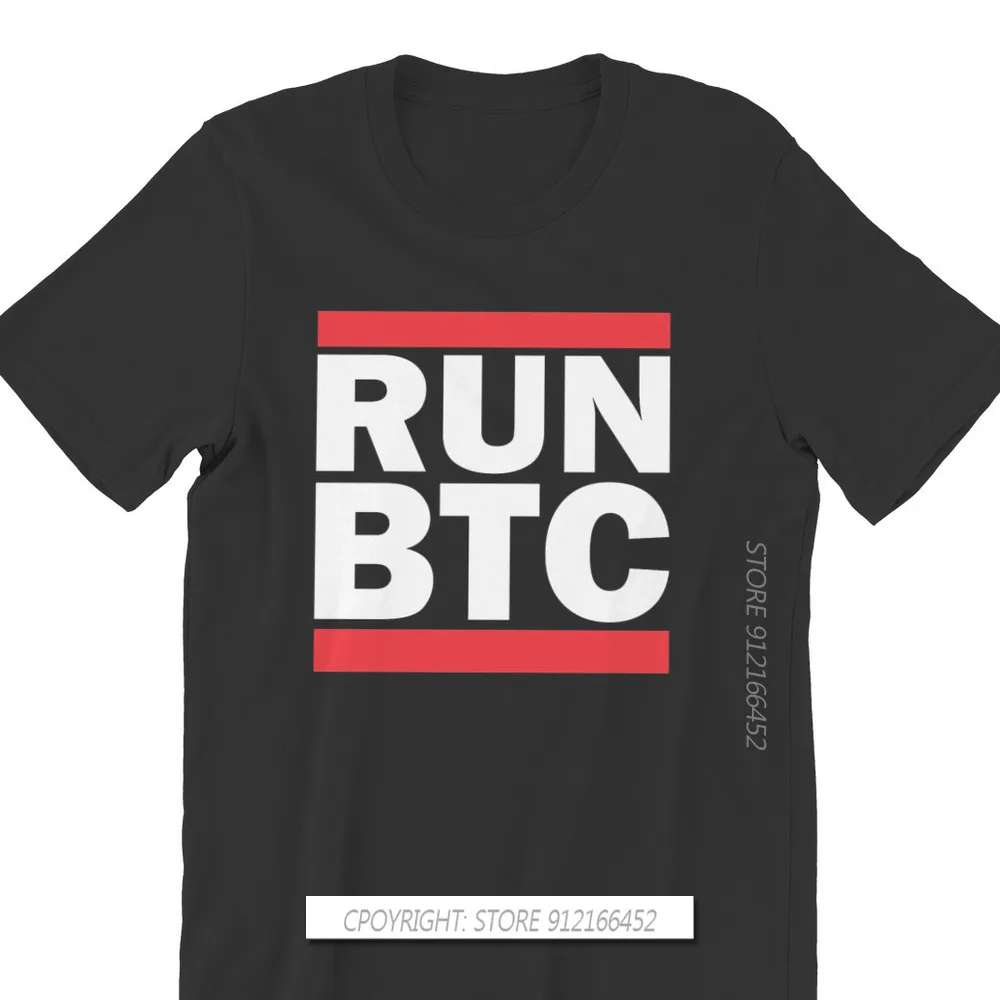 Bitcoin Cryptocurrency Miners Meme O-Neck TShirts RUN BTC Distinctive Men's T Shirt Funny Tops Size XS-3XL