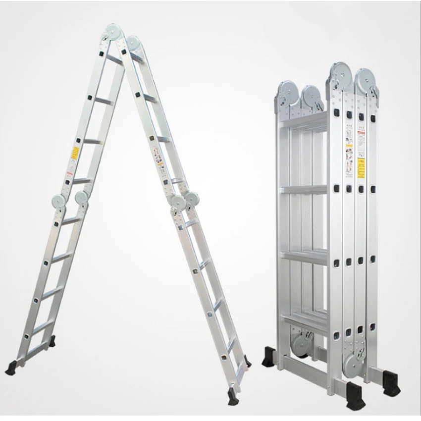 Escalera plegable de aleación de aluminio para construcción, escalera telescópica ajustable, práctica, BLS-A02/A03