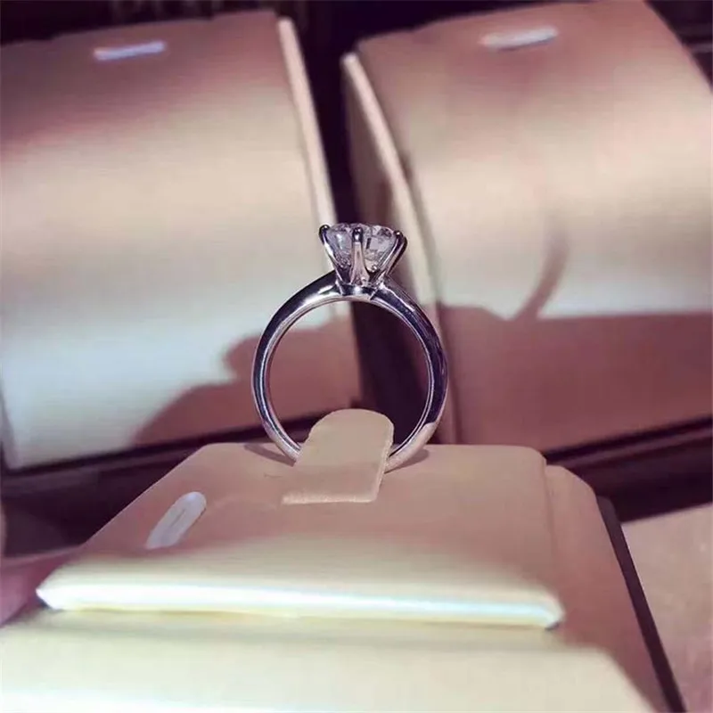 99% OFF Fine Lovers 1ct Lab Diamond Ring 100% Real 925 sterling silver Engagement Wedding band Rings for Women men Party Jewelry