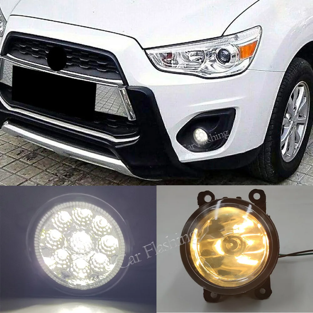 For Mitsubishi ASX L200 Pajero 4 Outlander Grandis 2003-2015 Fog Lights LED halogen fog lamp headlights foglights Harness Switch