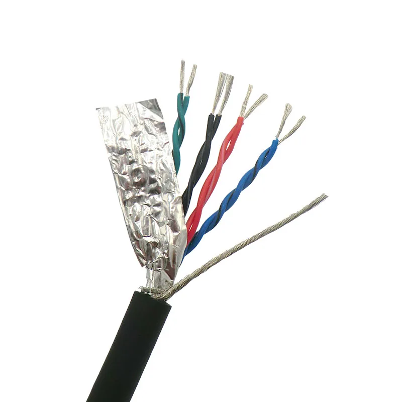 Flexible Shielded Twisted Pair Cable 8 core 0.14, 0.2, 0.3mm² 100m 485 Signal Data Control Wire for Encoder (26,24,22AWG)