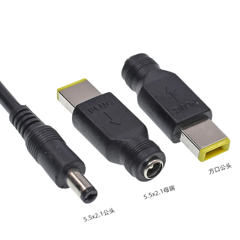 Conversor de adaptador de alimentação dc 5.5x2.1mm fêmea para plugue quadrado conector para lenovo computador portátil notebook para thinkpad ultrabook x230s