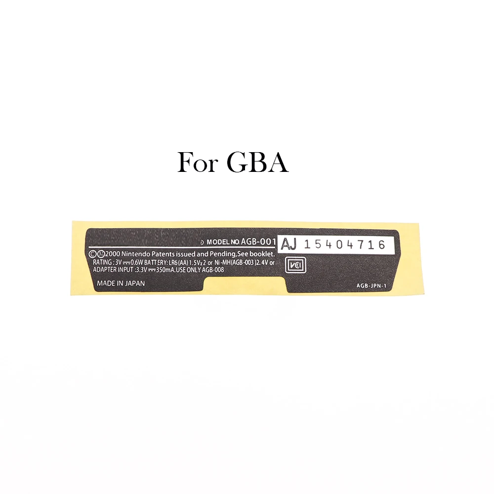 1PCS For GBA/ GBA SP/ GBC Game Console New Lables Back Stickers replacement for Gameboy Advance/ SP/ Color