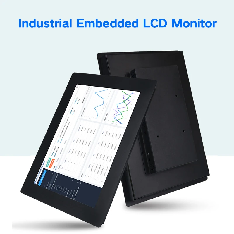 17.3 Inch Monitor Industrial Display LCD Screen VGA HDMI DVI USB Resistive Touch Screen Buckles Mounting