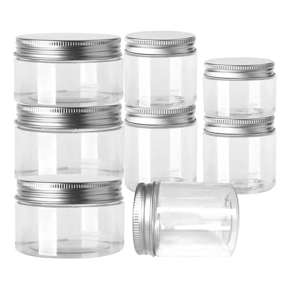 PET Clear Round Wide-mouth Plastic Jars Empty Cosmetic Box Food Storage Container Bottle 30ml 50ml 60ml 80ml 100ml 120ml 150ml