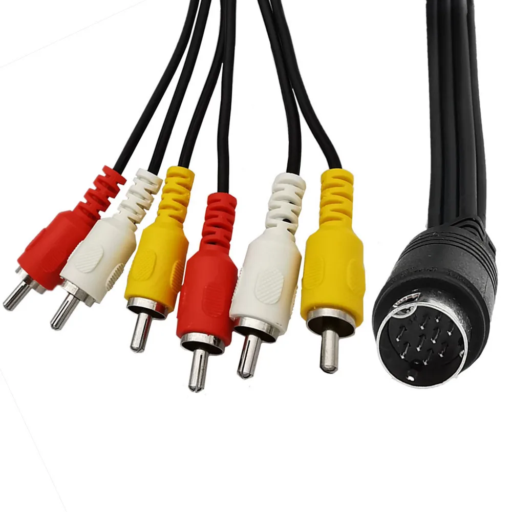 Mini Cable DIN de 9 pines macho a 6RCA para Audio y vídeo, dispositivo para televisores, pantallas, receptores de Audio y vídeo, equipo de monitoreo y más, 1,8