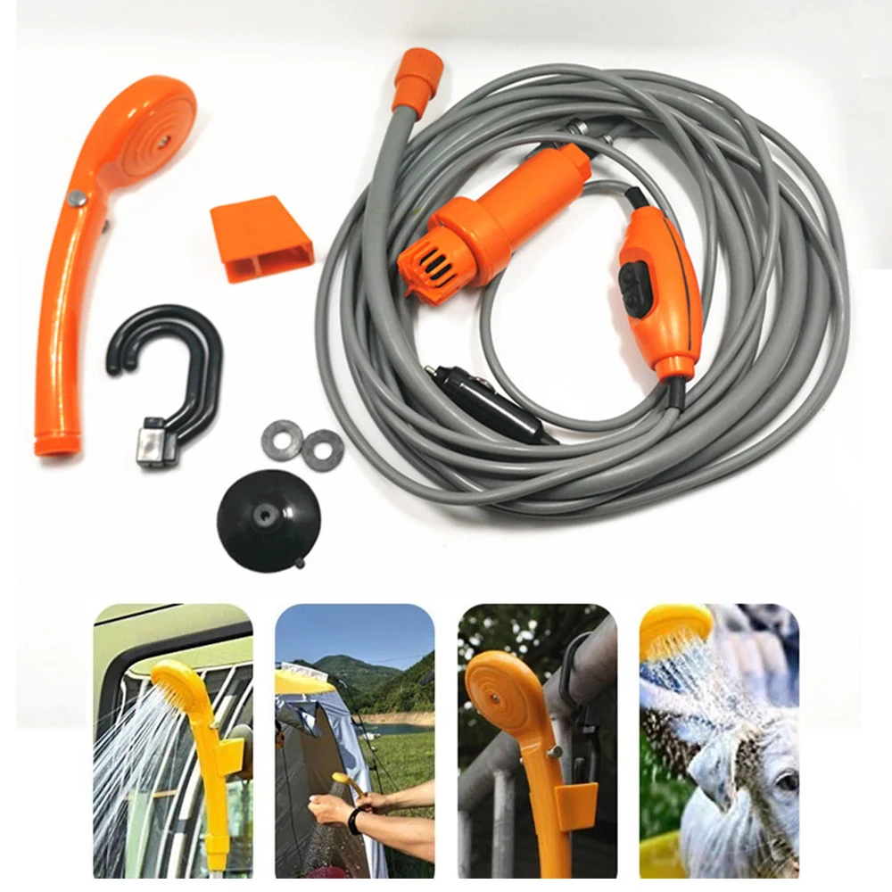 

2M Portable Car Washer with Cigarette Lighter DC Cleaning Tool Car Washing Outdoor Camping Travel Car Shower Car Cleaning 12V