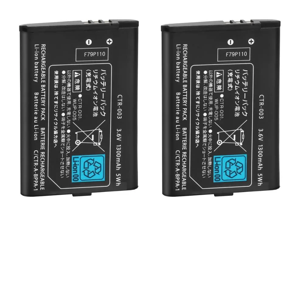 2pcs 3.6V 1300mAh CTR-003 Replacement battery pack For Nintendo Switch Pro Wireless Controller 3DS Rechargeable batteries