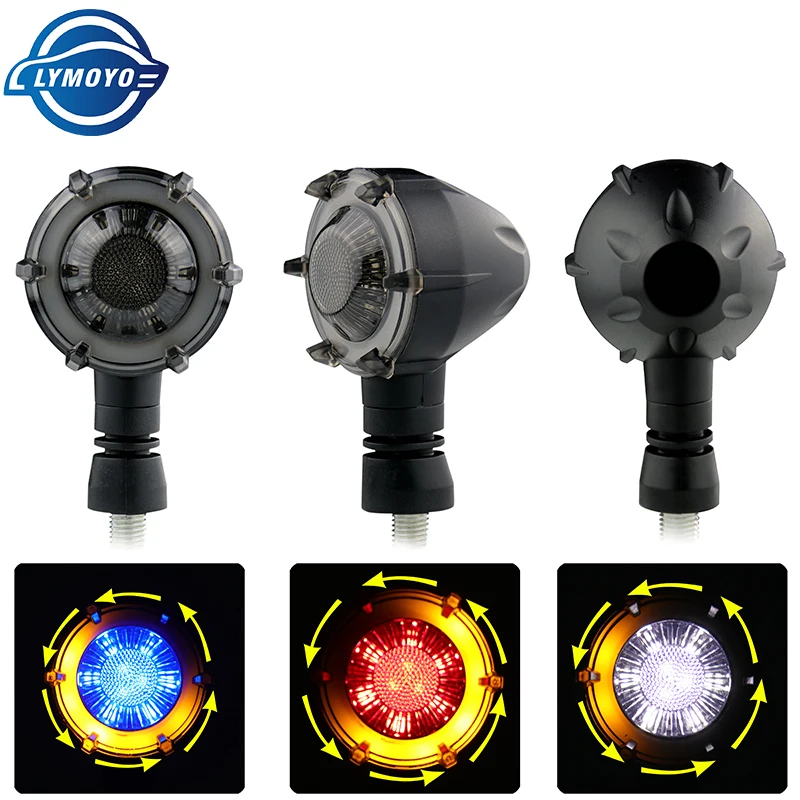 2PC Turn Signals Motorcycle Flasher Motorcycle LED DRL Motorbike Led Indicator Daytime Running Light Flowing Brake Strobe DC12V