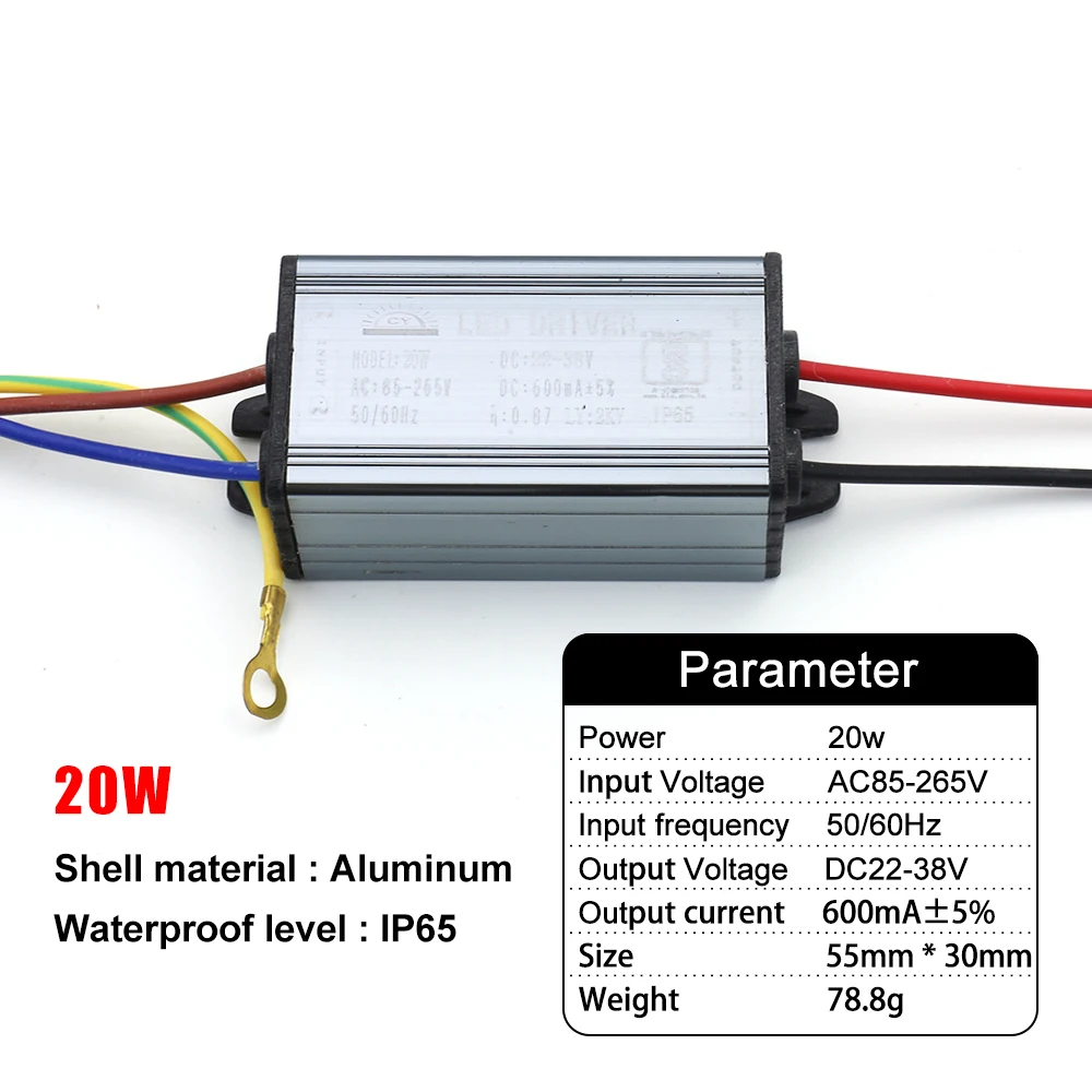 Pilote de l\'adaptateur secteur LED AC110V 220V pour DC22-38V l\'adaptateur de source d\'alimentation pour le budgétaire de budgétaire de puce de LED