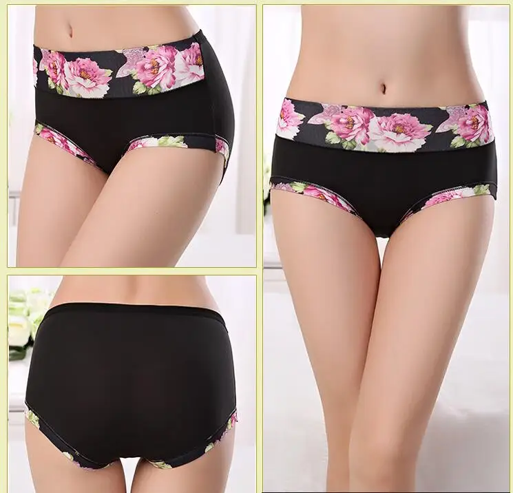 5 Teile/los frauen Höschen Drucken Unterwäsche Weiche Höschen Atem Briefs Mädchen Floral Panty Sexy Wäsche Unterhose Für Weibliche – Detail 10