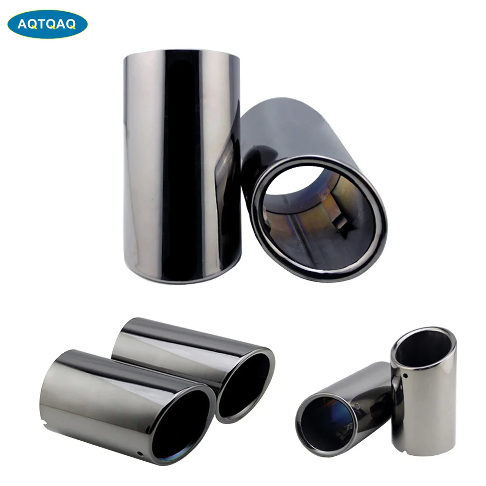 AQTQAQ 2pcs Car Exhaust Tip Muffler Pipe Cover For Audi A1 A3 A4 TT  Auto Accessories For VW Volkswagen PASSAT TIGUAN