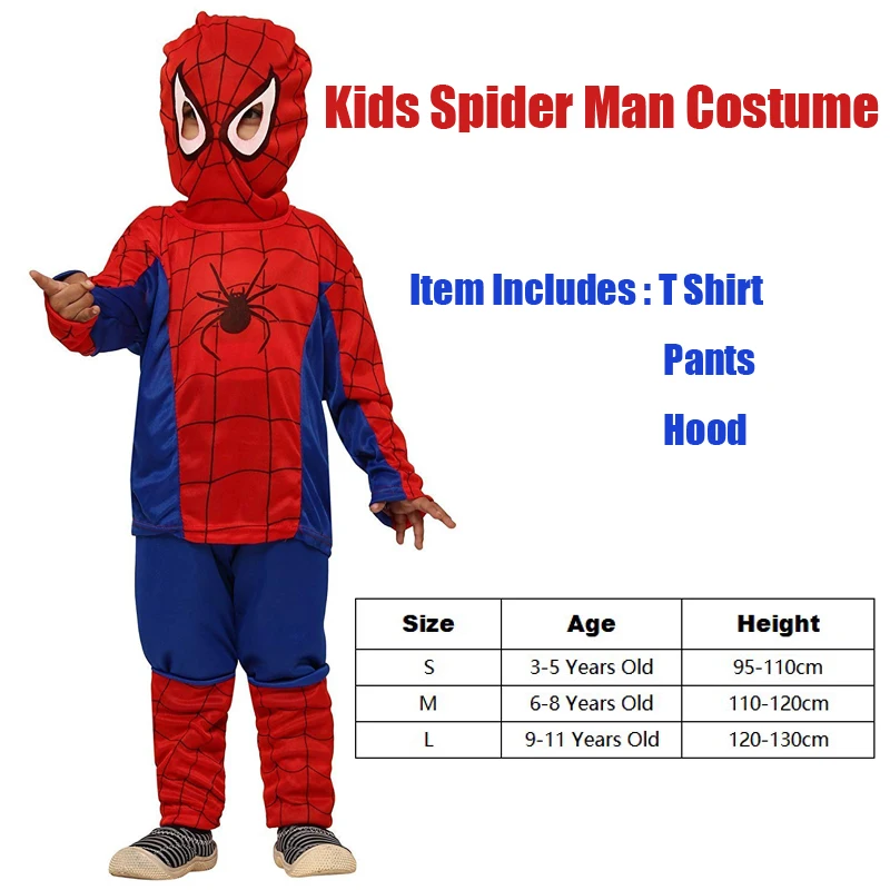 Snailify Günstige Superhero Kostüm Für Kinder Jungen Spinne Cosplay Purim Karneval Party Kostüm