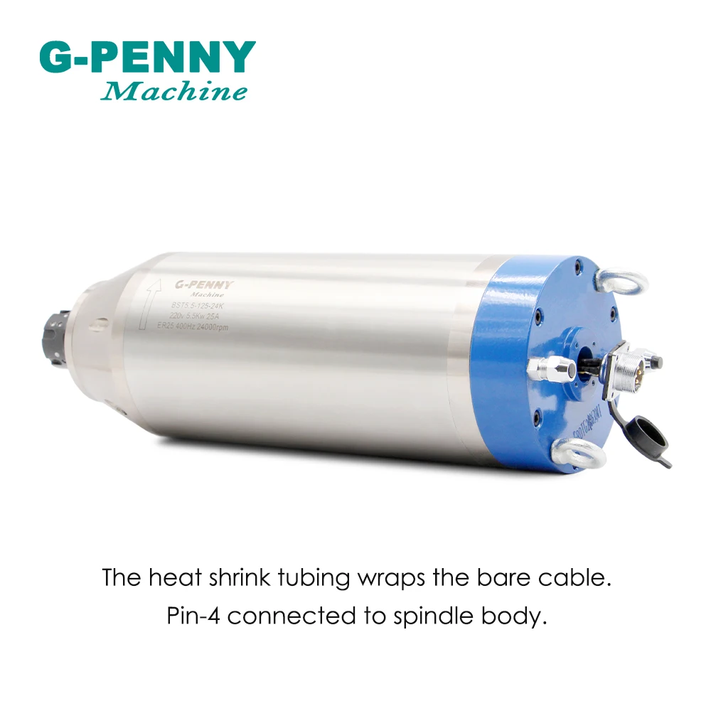 G-penng 5.5KW 380V 220V محرك المغزل المبرد بالماء ER25 المبرد بالماء 125mm المحرك 4pcs محامل السيراميك!