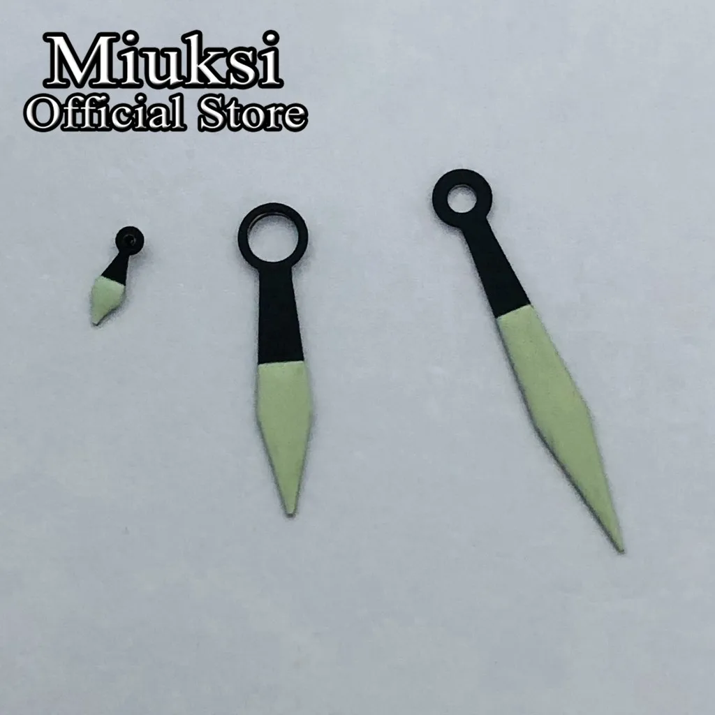 Miuksi czarno-zielone wskazówki zegarka świecące wskazówki pasują do mechanizmów serii ETA 6497 6498 lub ST3600 ST3620