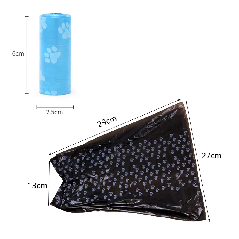 15 Bags Per Roll PE Dog Poop Bags Paw Print Pets Dogs Accessories for Dogs Cats Mascotas Products bolsas caca perro undefined