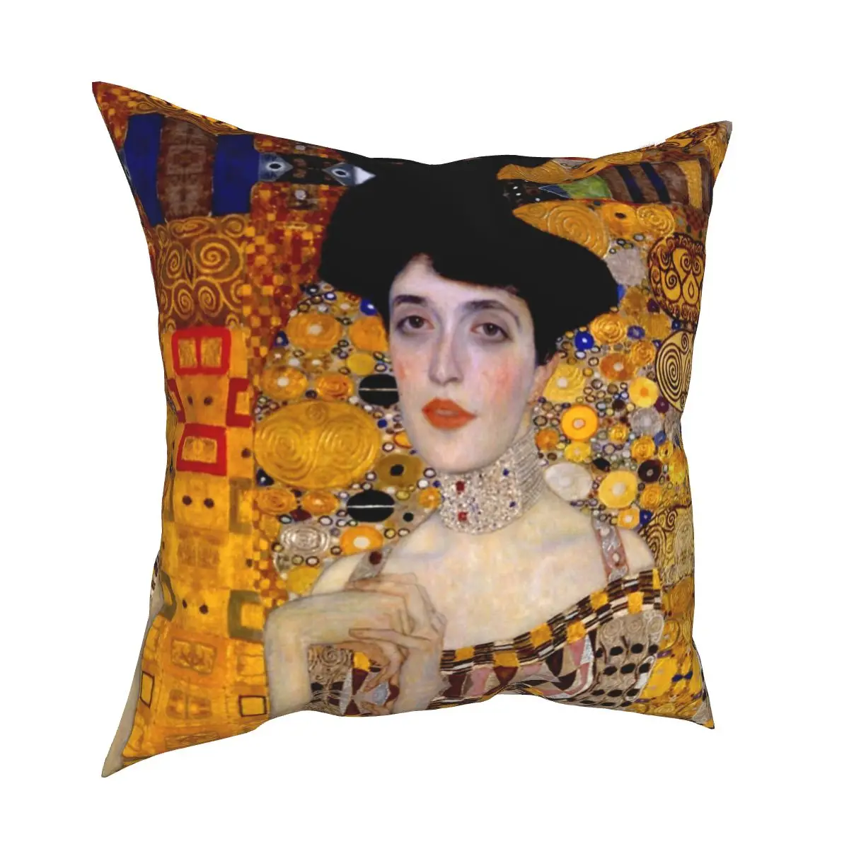 Gustav Klimt Vintage Adele Bloch-bauer Portrait Pillowcases Bed Car Elegant Lady Cushion Case Decor Throw Pillow Case 45*45cm