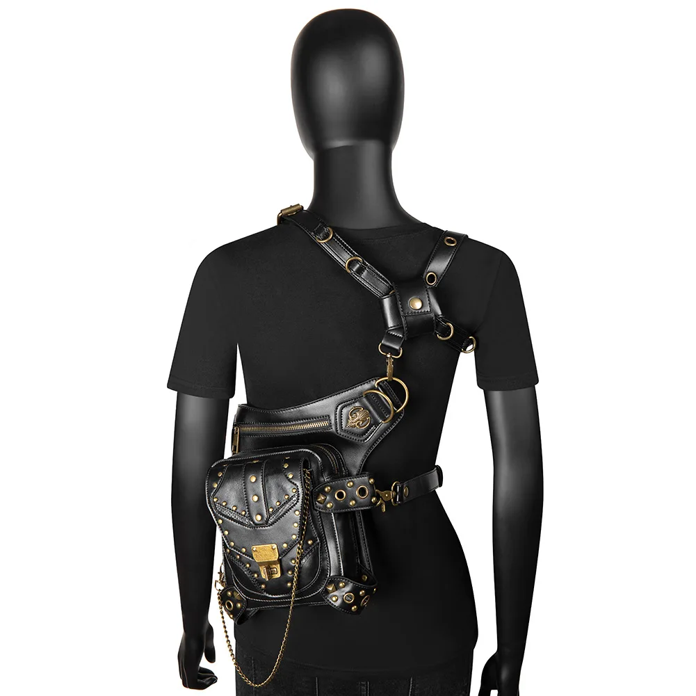 New Vintage Steampunk Bag Steam Punk Retro Rock Gothic Waistbag Goth Shoulder Waist Bags Packs Victorian Style Women Men Leg Bag
