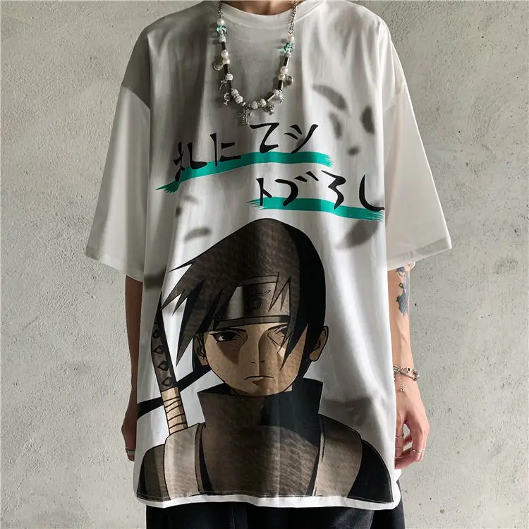 Hip Hop Cartoon T Shirt Men Japanese Anime T-Shirt Streetwear Harajuku Casual Short Sleeve Oversized Tops Summer Japan Tshirts