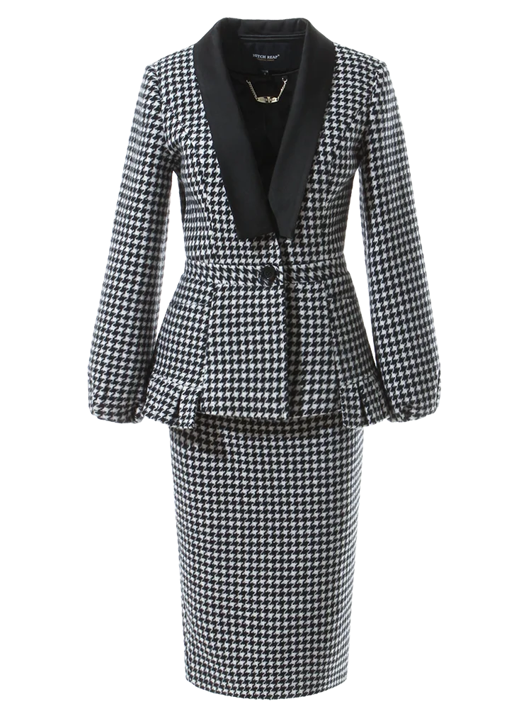 High End Design Sense Celebrity Double-Sided Wool Tweed Fashion Professional Suit Skirt Ol Temperament