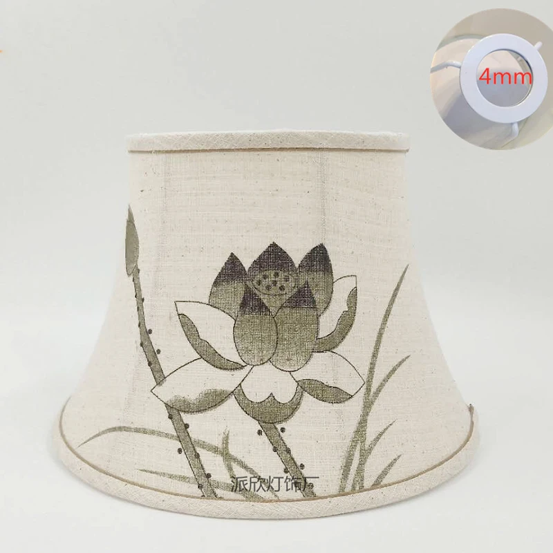 Chinese Lampshade Lotus Landscape Painting Lampshade Shell Cover For Table Lamp Floor Lamp Fabric Cover Creative DIY Accessories