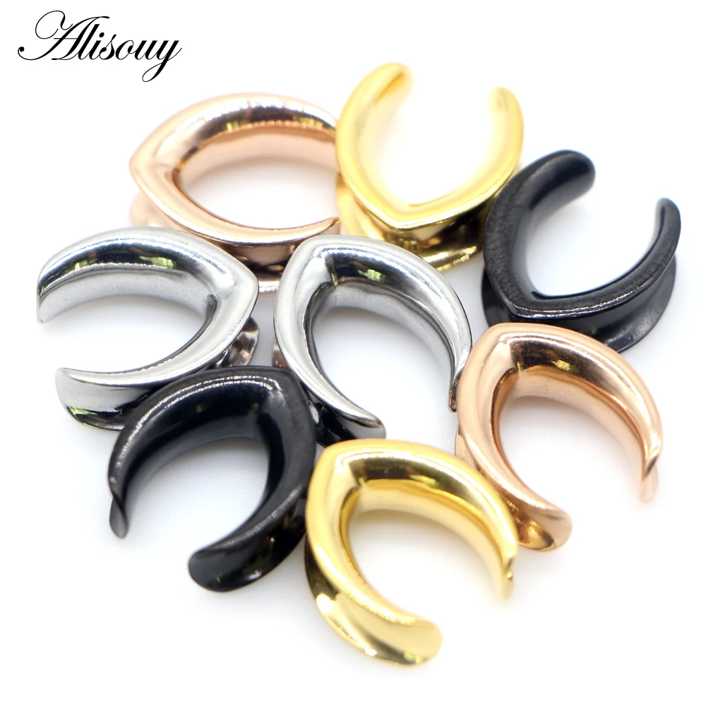 Alisouy 2 Chiếc 6Mm-30Mm Giọt Nước Bóng Thép Không Gỉ Tai Đường Hầm Giãn Nở Yên Xe Tai Đồng Hồ Đo tai Nghe Nhét Tai Khuyên Cơ Thể Trang Sức
