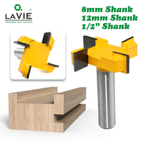 LAVIE 1pc 4 Edge T Type Slotting Cutter Woodworking Tool Router Bits For Wood Industrial Grade Milling Cutter Slotting