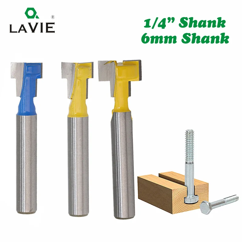 Lavie-chave Sextavada do Parafuso para o Woodworking t Slot Router Bit Fresa de Fechadura End Mill 1pc in 635 mm Mc01025