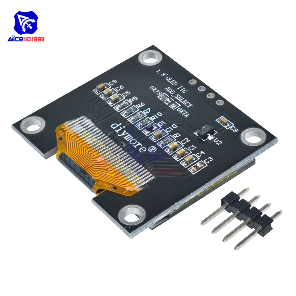 diymore 1.3" White/Blue 128*64 OLED LCD Display Module 4PIN IIC I2C Serial 128x64 SSH1106 for Arduino