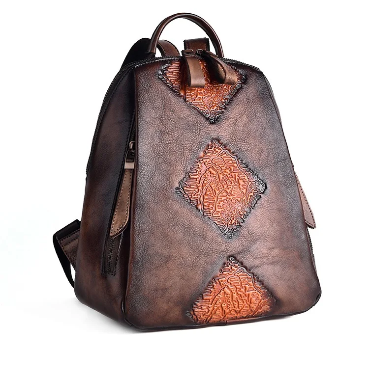 Genuine Leather Men Backpack Outdoor Large Casual Bag