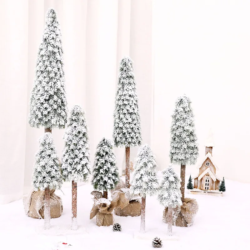 

Creative PE Flocking Christmas Tree, Desktop Decoration, Mini Falling Snow, Business Scene Decoration