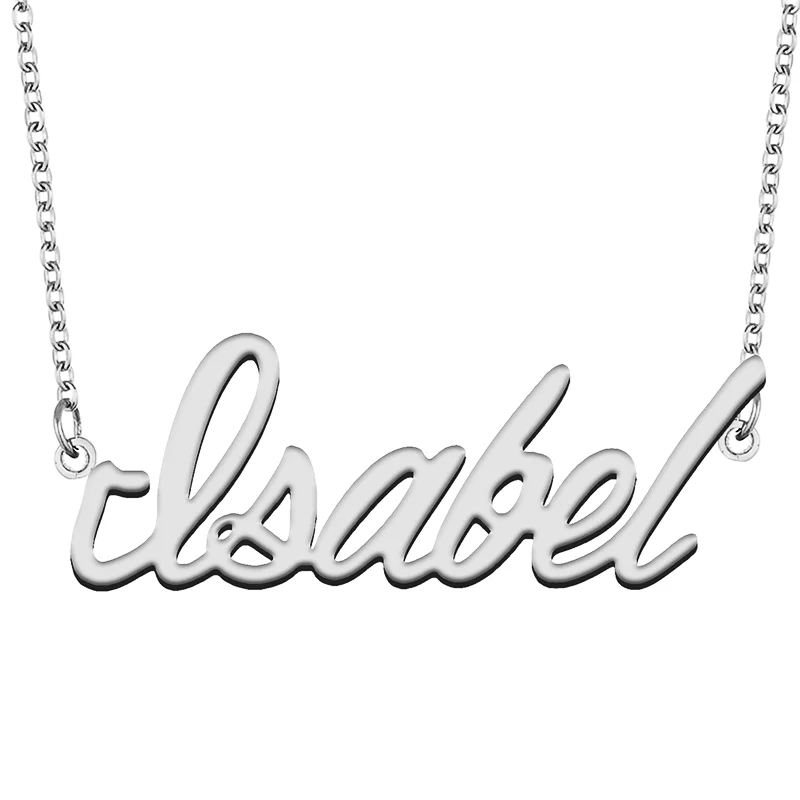 Isabel Custom Name Necklace Customized Pendant Choker Personalized Jewelry Gift for Women Girls Friend Christmas Present