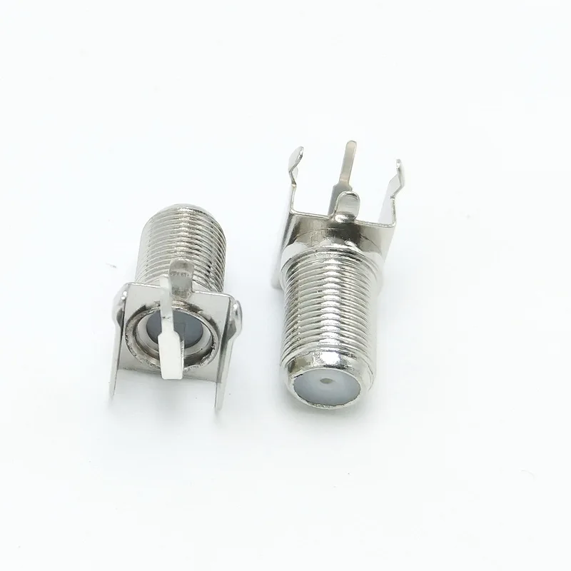 20 stuks 3-pins F vrouwelijke coaxiale connector haakse F-type paneelmontage socket voor DVB satellietontvanger