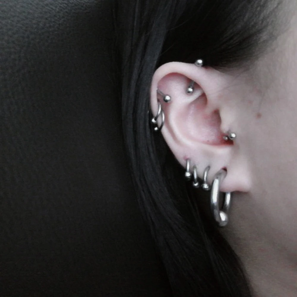 Surgical Steel Captive Bead Lip Rings for Piercing